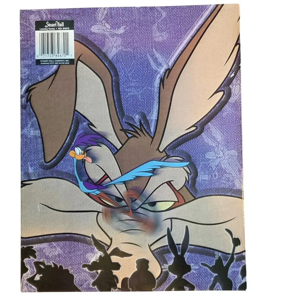Vintage 1998 Stuart Hall Looney Toons Wile E. Coyote school folder